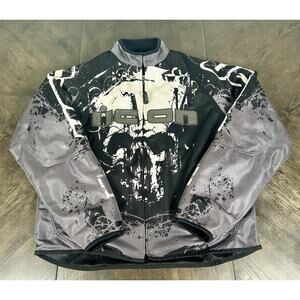 Icon Decay Hooligan Black Nylon Motorcycle Jacket Lined Men's XXL W/ Back Pad
